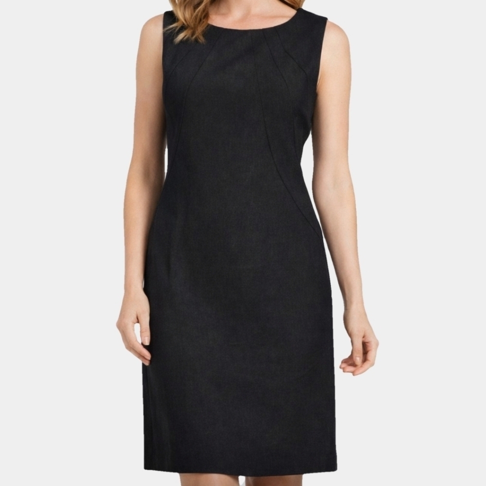 Black Label By Evan Picone Fitted Top Sheath Midi Dress Size 10